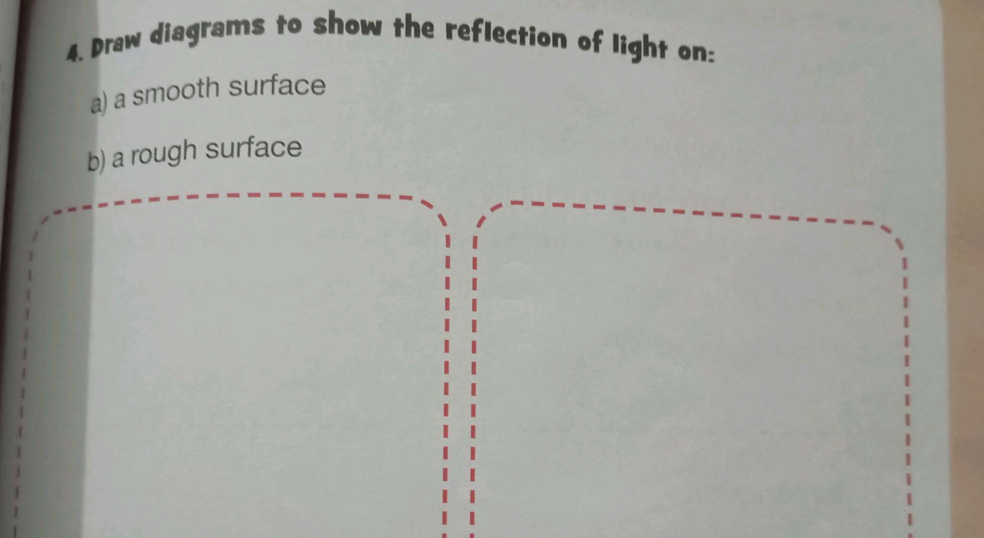 4 Draw diagrams to show the reflection of