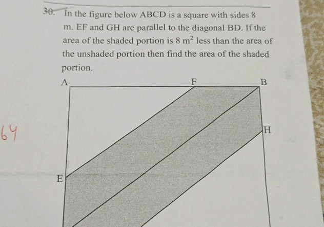 30 In the figure below ABCD is a square with | StudyX