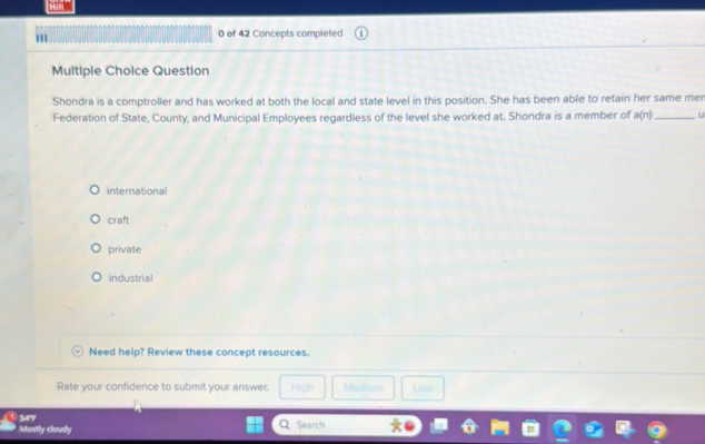 Multiple Choice QuestionShondra is a | StudyX