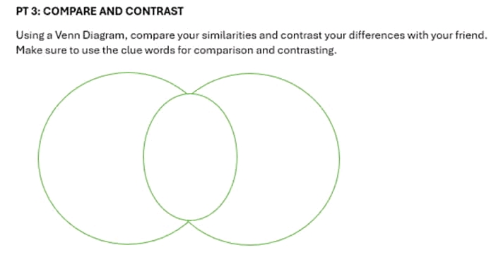 PT 3 COMPARE AND CONTRAST Using a Venn | StudyX