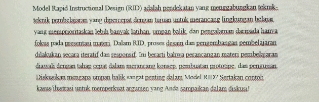 Konsep Riid Model Rapid Instructional Design (RID) | StudyX