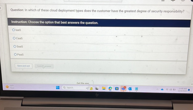 Question In which of these cloud deployment | StudyX