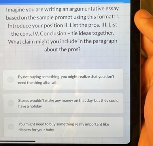 Imagine Sample Imagine you are writing an argumentative | StudyX