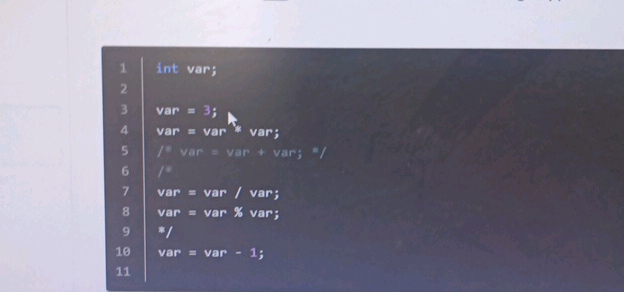 c++ int var var = 3 var = var var / var = | StudyX