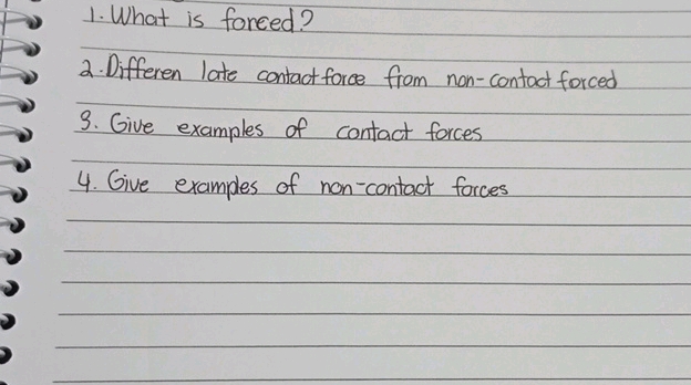 Forcibly Contact 1 What is forced 2 Differentiate contact | StudyX