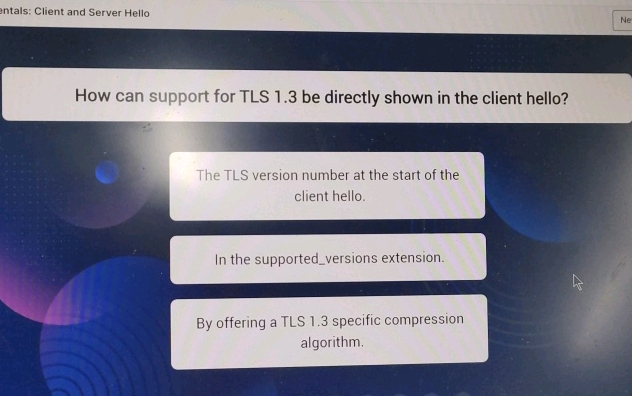 How can support for TLS 13 be directly shown | StudyX