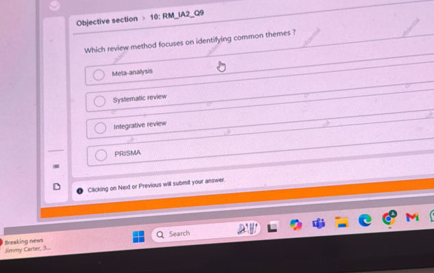 Methods Ia2 Objective section 10 RMIA2Q9 Which review | StudyX