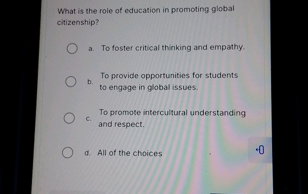 What is the role of education in promoting | StudyX
