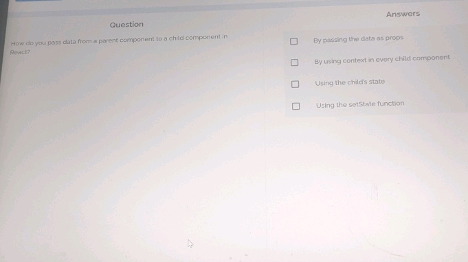 How do you pass data from a parent component | StudyX