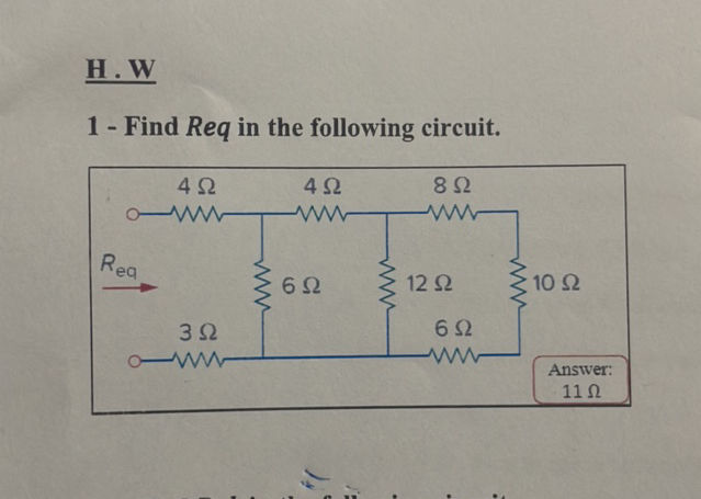 1 - Find Req in the following circuit