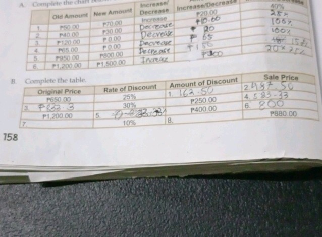 solved required: a. amount of decrease or increase?... A Complete the chart below Old Amount New | StudyX