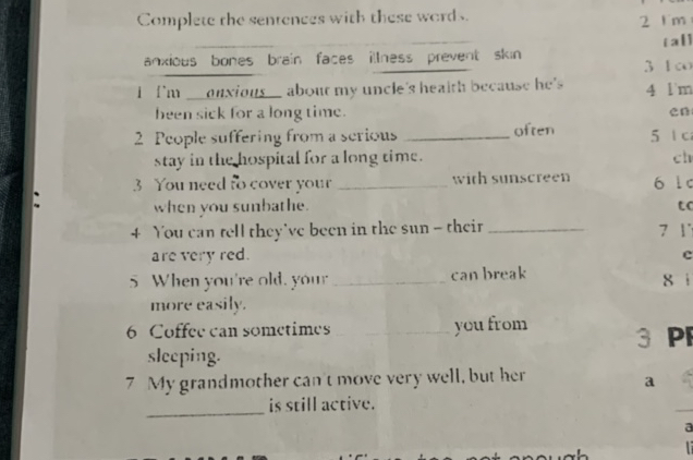 Complete the sentences with these words | StudyX