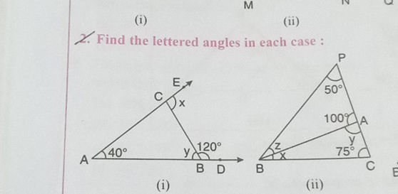 2 Find the lettered angles in each case (i) | StudyX