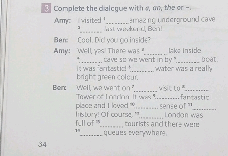 3 Complete the dialogue with a an the or - | StudyX
