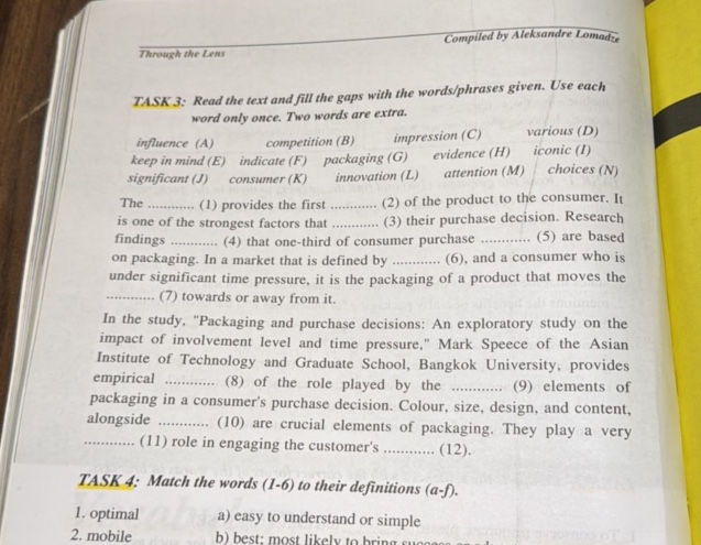 TASK 3 Read the text and fill the gaps with | StudyX
