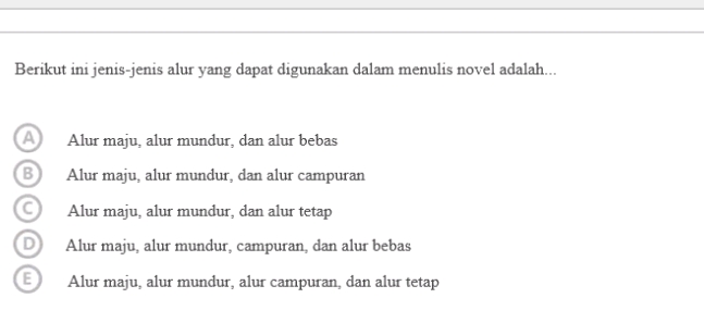 Berikut ini jenis-jenis alur yang dapat