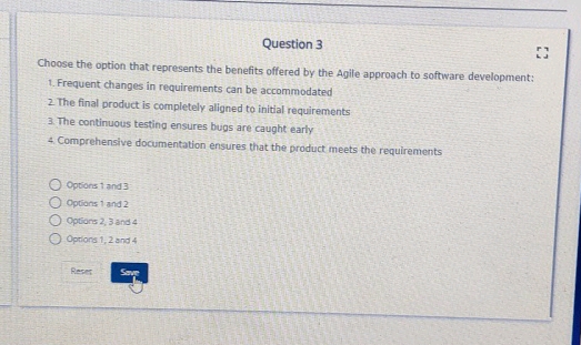 Question 3 Choose the option that represents | StudyX