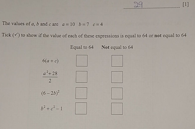 The values of a b and c are a=10 b=7 c=4 | StudyX