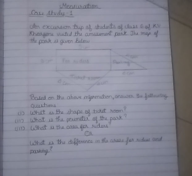 Mensuration Case Study-1 An excursion trip | StudyX