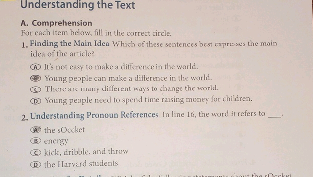 Understanding the Text A Comprehension For