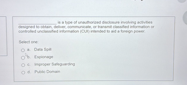 is a type of unauthorized disclosure | StudyX