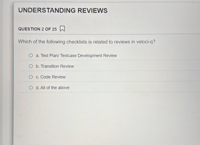 Question. Answer Review UNDERSTANDING REVIEWS QUESTION 2 OF 25 Which