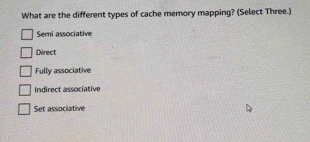 What are the different types of cache memory | StudyX