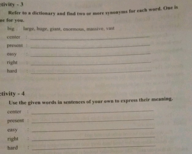 tivity - 3 Refer to a dictionary and find | StudyX