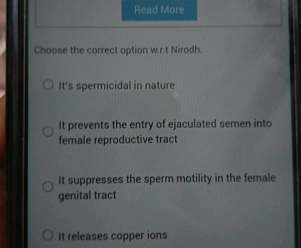 Nirodh Using Choose the correct option wrt Nirodh Its | StudyX
