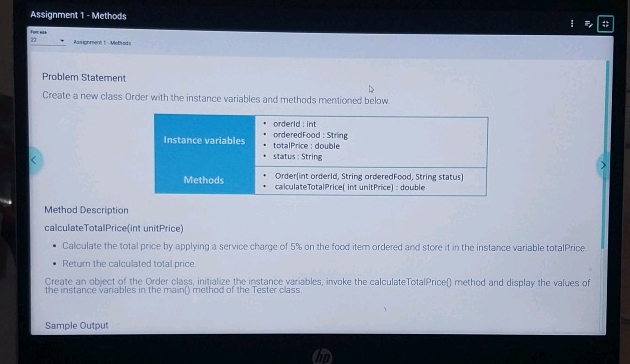 Assignment 1 - Methods Problem Statement