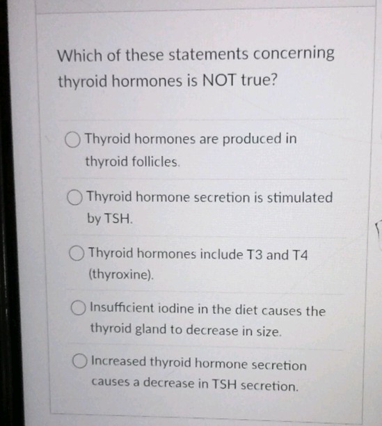 Which of these statements concerning thyroid | StudyX