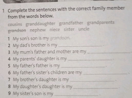 1 Complete the sentences with the correct | StudyX