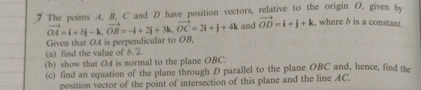 The points A B C and D have position vectors | StudyX