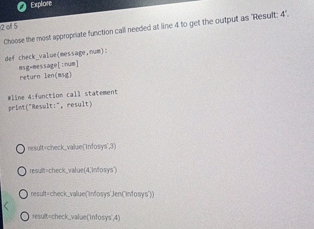 Choose the most appropriate function call | StudyX
