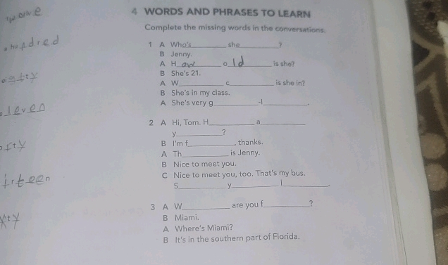 Complete the missing words in the | StudyX
