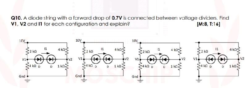 Q10 A diode string with a forward drop of