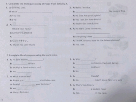 Complete the dialogues using phrases from | StudyX