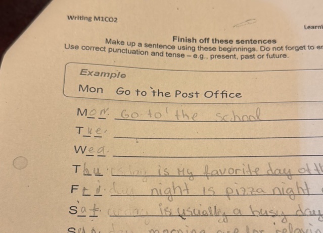 Sentence To Go Off Finish off these sentencesMake up a sentence | StudyX