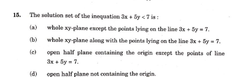 Open Half Plane Math Example 15 The solution set of the inequation 3x
