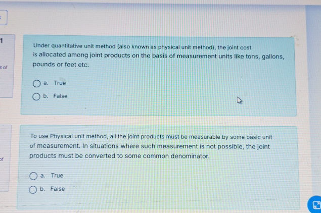 Under quantitative unit method (also known | StudyX