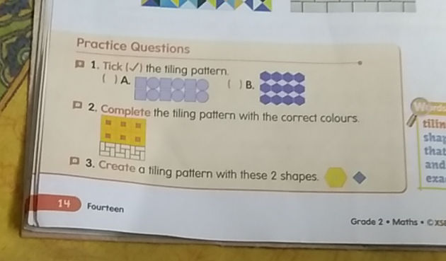 Practice Questions 1 Tick () the tiling