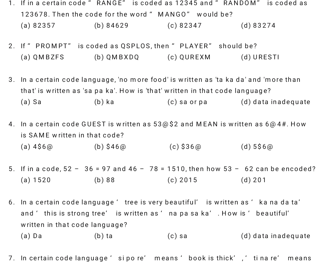 1 If in a certain code RANGE is coded as | StudyX