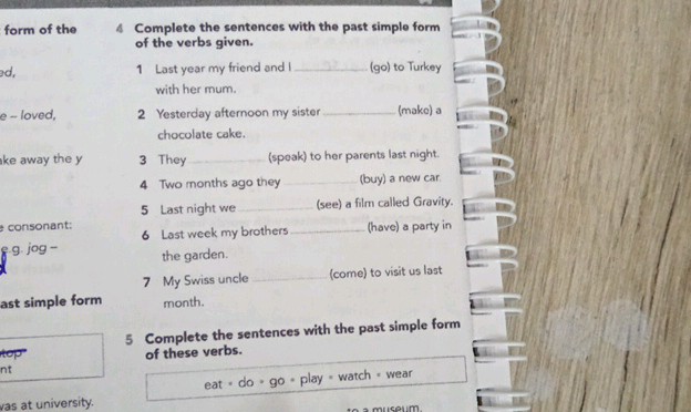 4 Complete the sentences with the past | StudyX