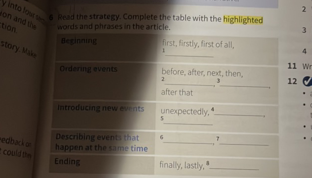 Read the strategy Complete the table with | StudyX