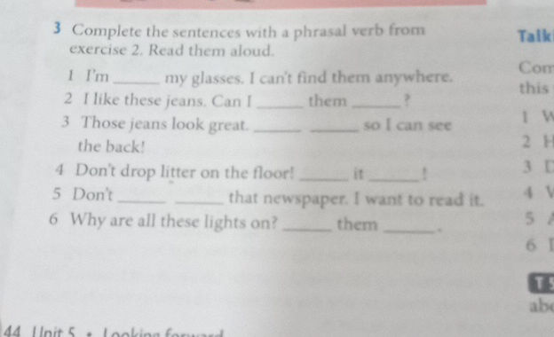 3 Complete the sentences with a phrasal verb | StudyX