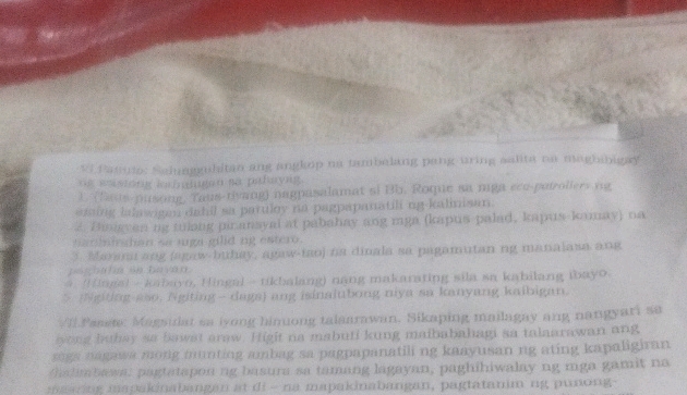 VI Panuto Pagsusulatan ang angkop na | StudyX
