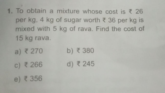 1 To obtain a mixture whose cost is 26 per | StudyX
