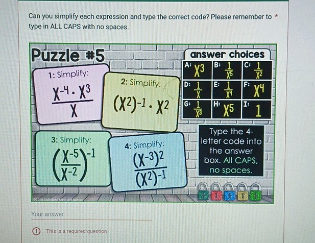 Can you simplify each expression and type | StudyX