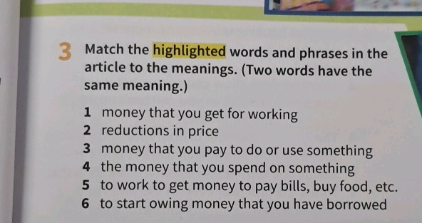 3 Match the highlighted words and phrases in | StudyX
