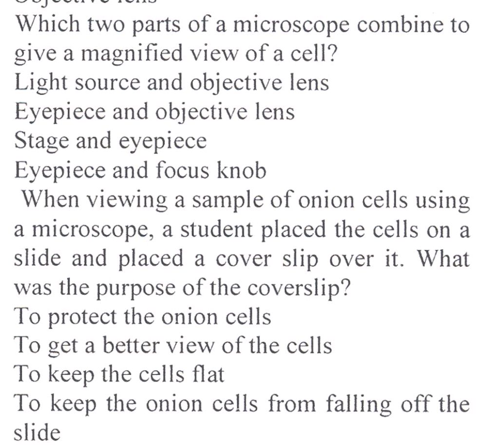 Microscope Merge Image Which two parts of a microscope combine to | StudyX